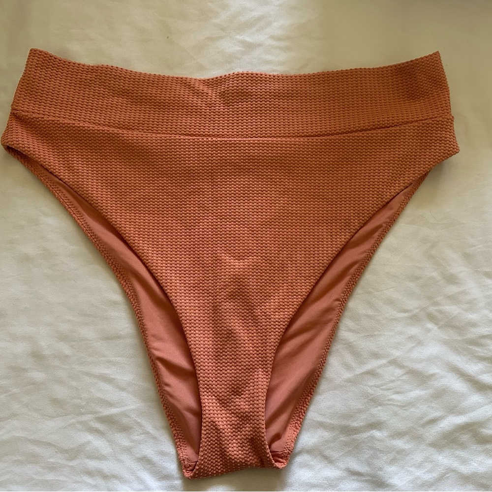 Aerie Waffle High Cut Cheeky Bikini Bottom